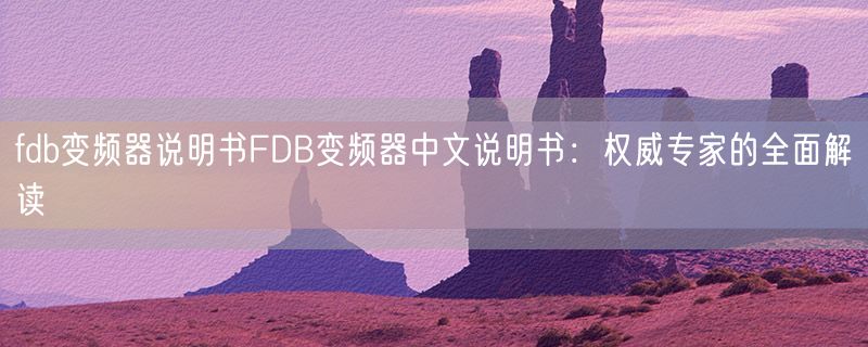 fdb变频器说明书FDB变频器中文说明书：权威专家的全面解读